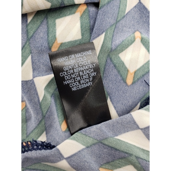 Audrey Whitmore Navy Geometric Pattern Wrap Dress - Picture 6 of 7